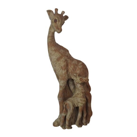Clay Critters Giraffe Kitchen Magnet Crystal Eyes Mother Child Baby 3 Inch